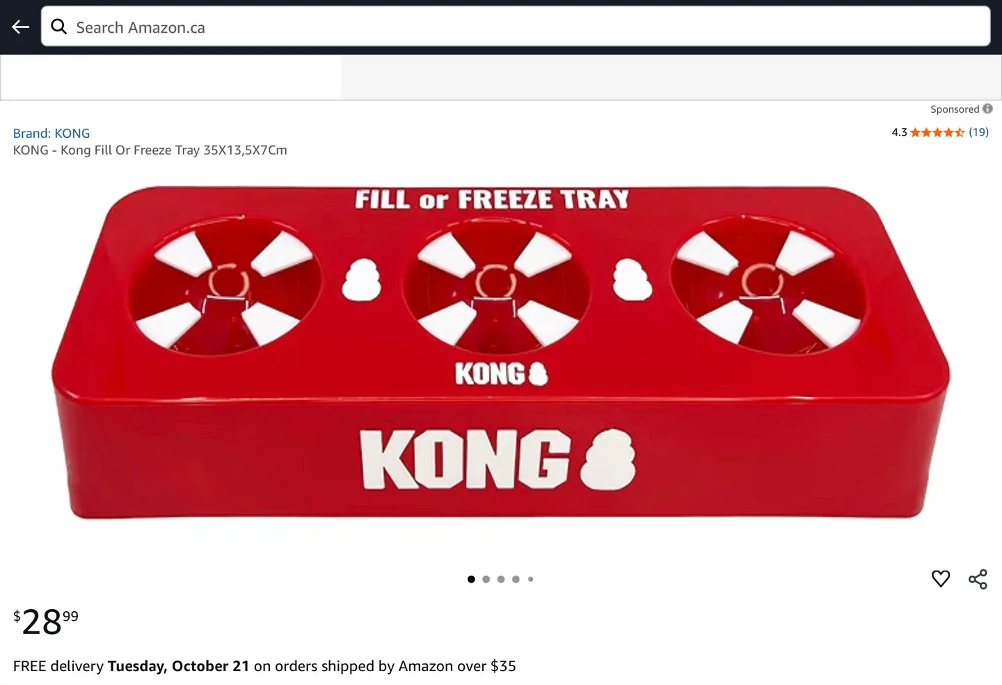 KONG Fill or Freeze Dog Treat Tray image indicator(3)