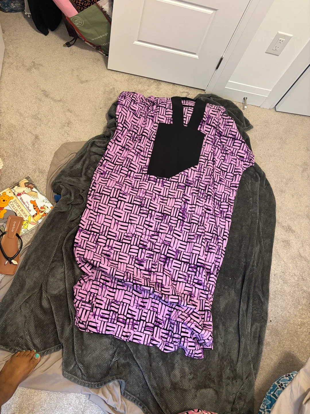 Patterned Purple Dress - Length 55 inches image indicator(6)