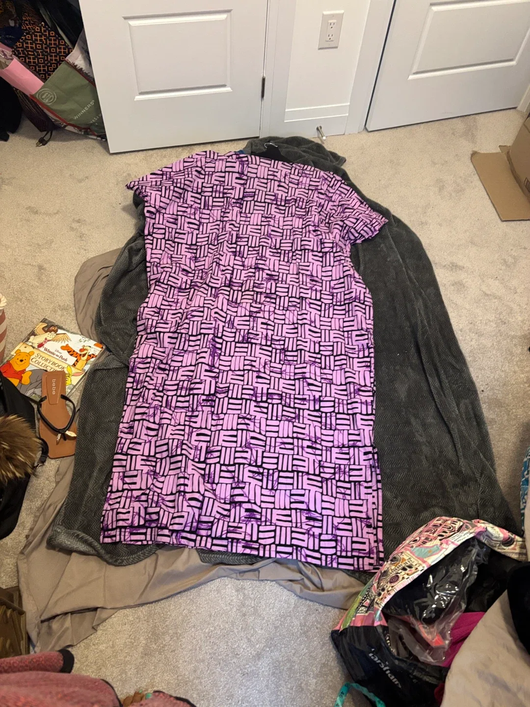 Patterned Purple Dress - Length 55 inches image indicator(9)