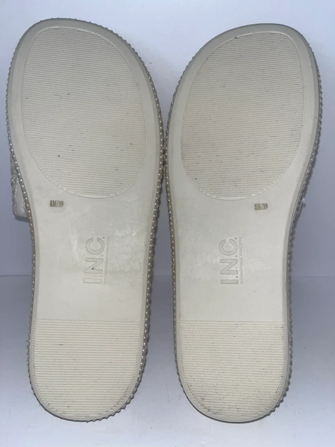 INC Pearl Embellished Slide Sandals image indicator(8)