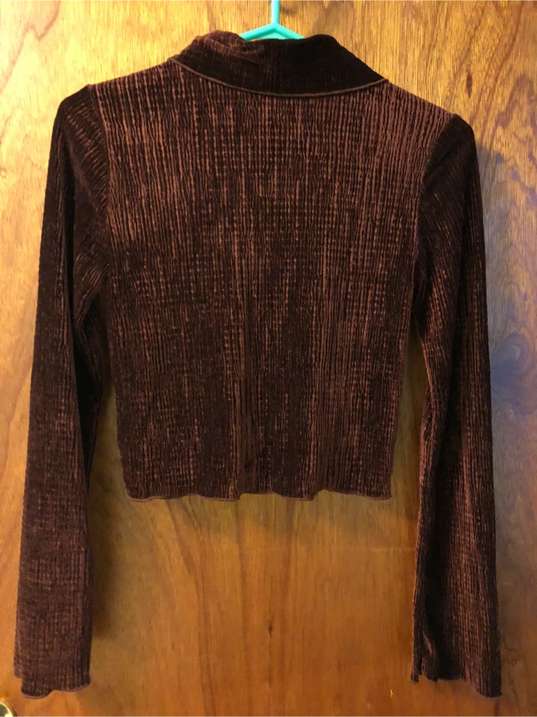Oak + Fort Brown Crushed Velvet Long Sleeve Top size S image indicator(3)