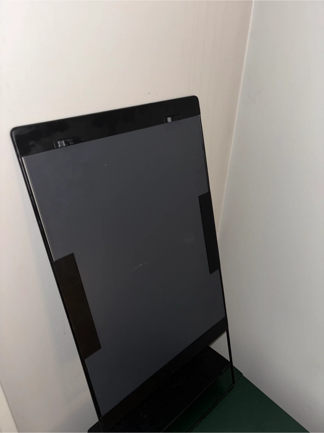 Black Framed Mirror with Shelf - photo 2