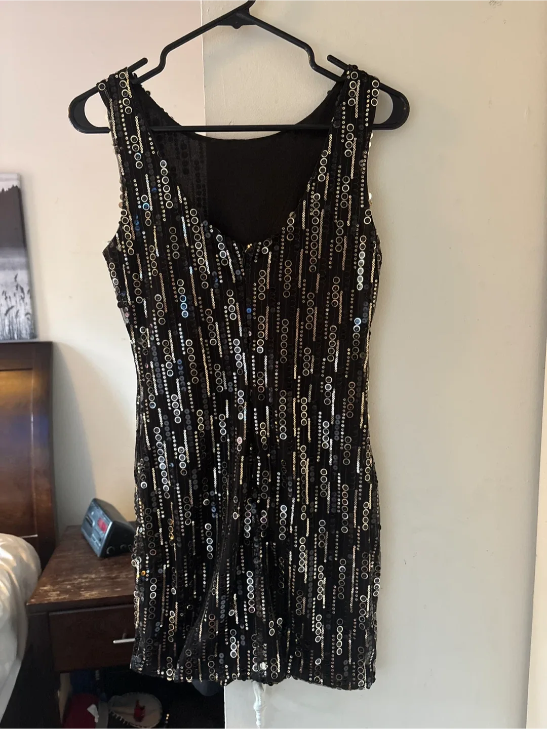 Sequin Mini Dress - Black thumbnail