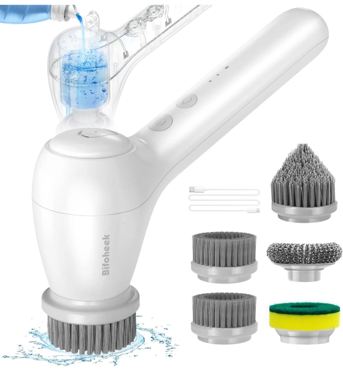 Bifoheek Electric Spin Scrubber with 5 Brush Heads