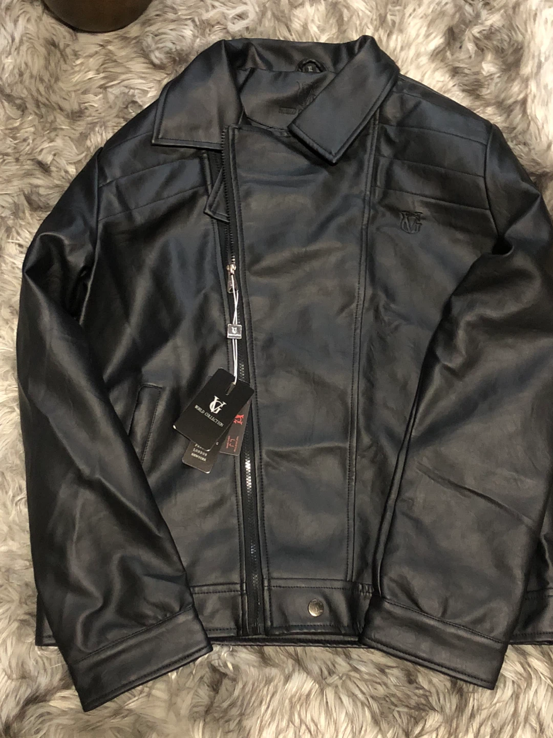 World Collection Black Leather Jacket XL