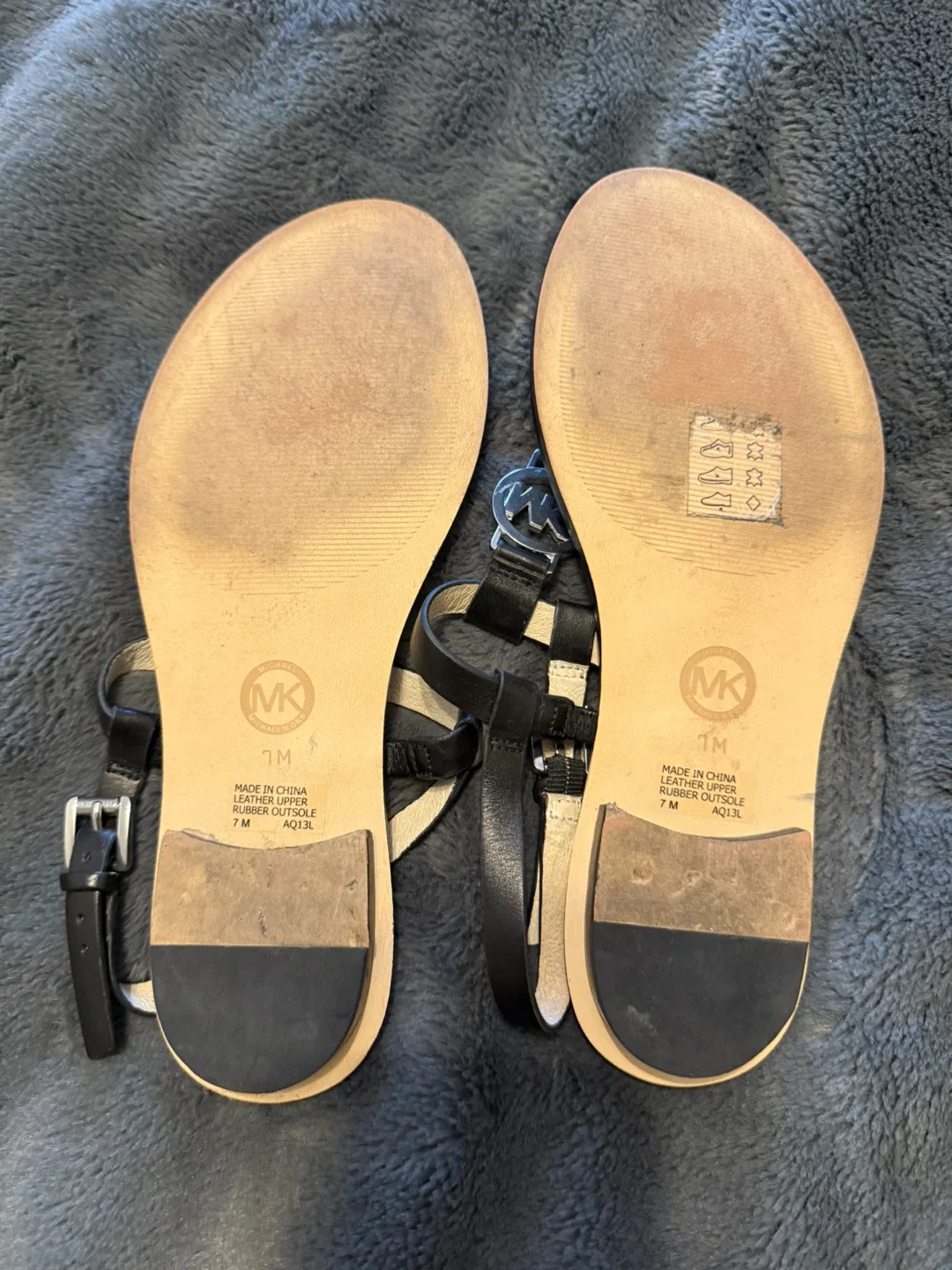 Michael Kors Black Leather Sandals - Size 7 image indicator(3)