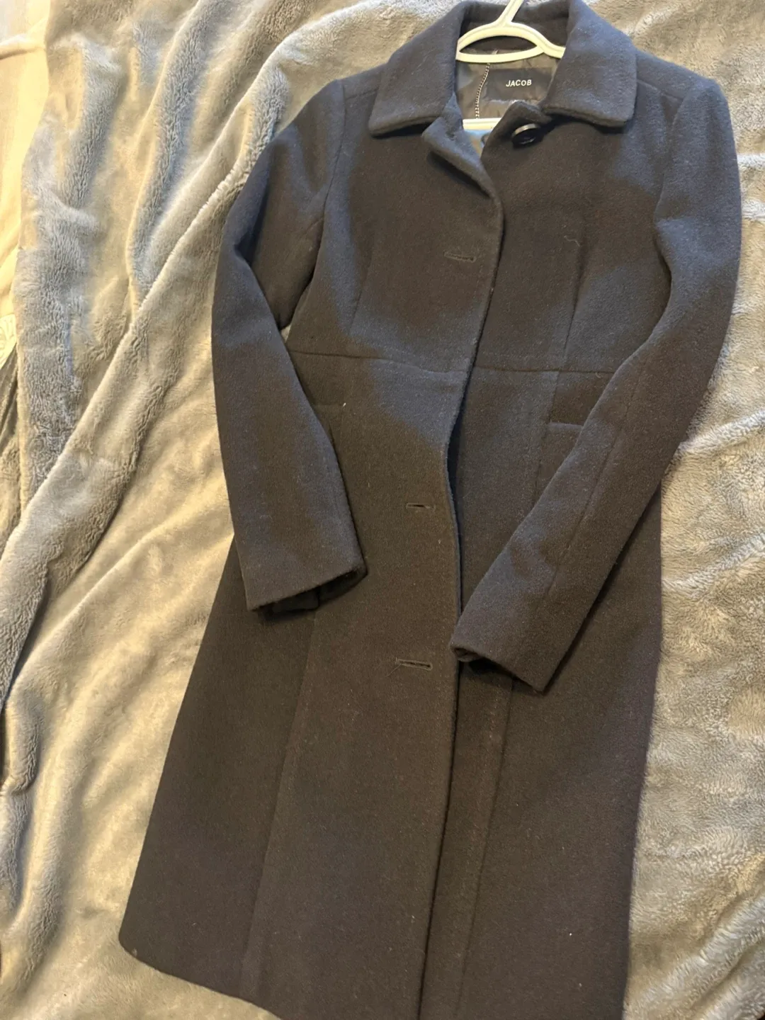 Jacob Black Wool Blend Coat image indicator(2)