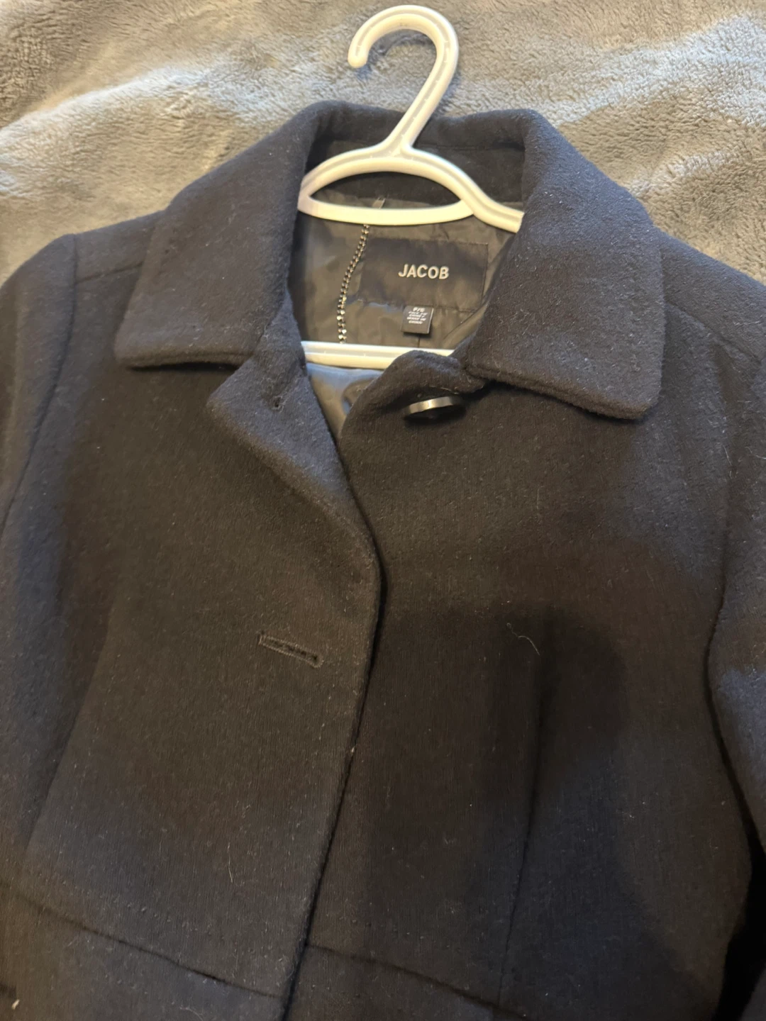 Jacob Black Wool Blend Coat