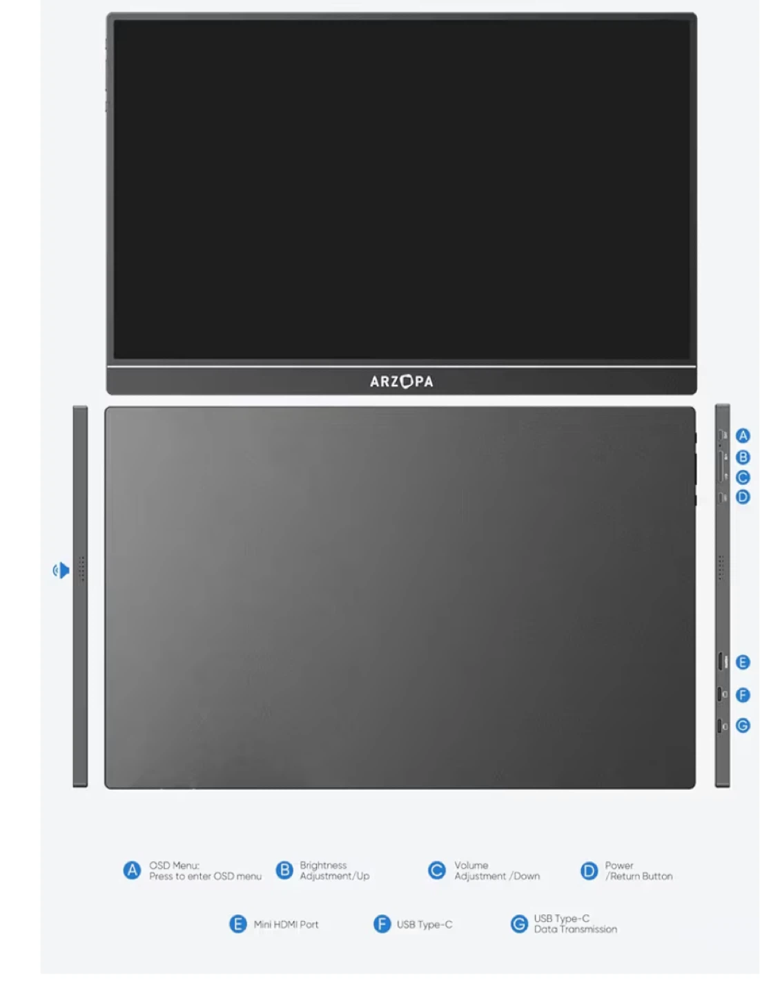 ARZOPA Portable Monitor - Like New! - photo 4