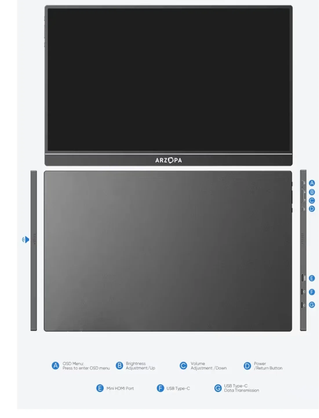 ARZOPA Portable Monitor - Like New! image indicator(4)