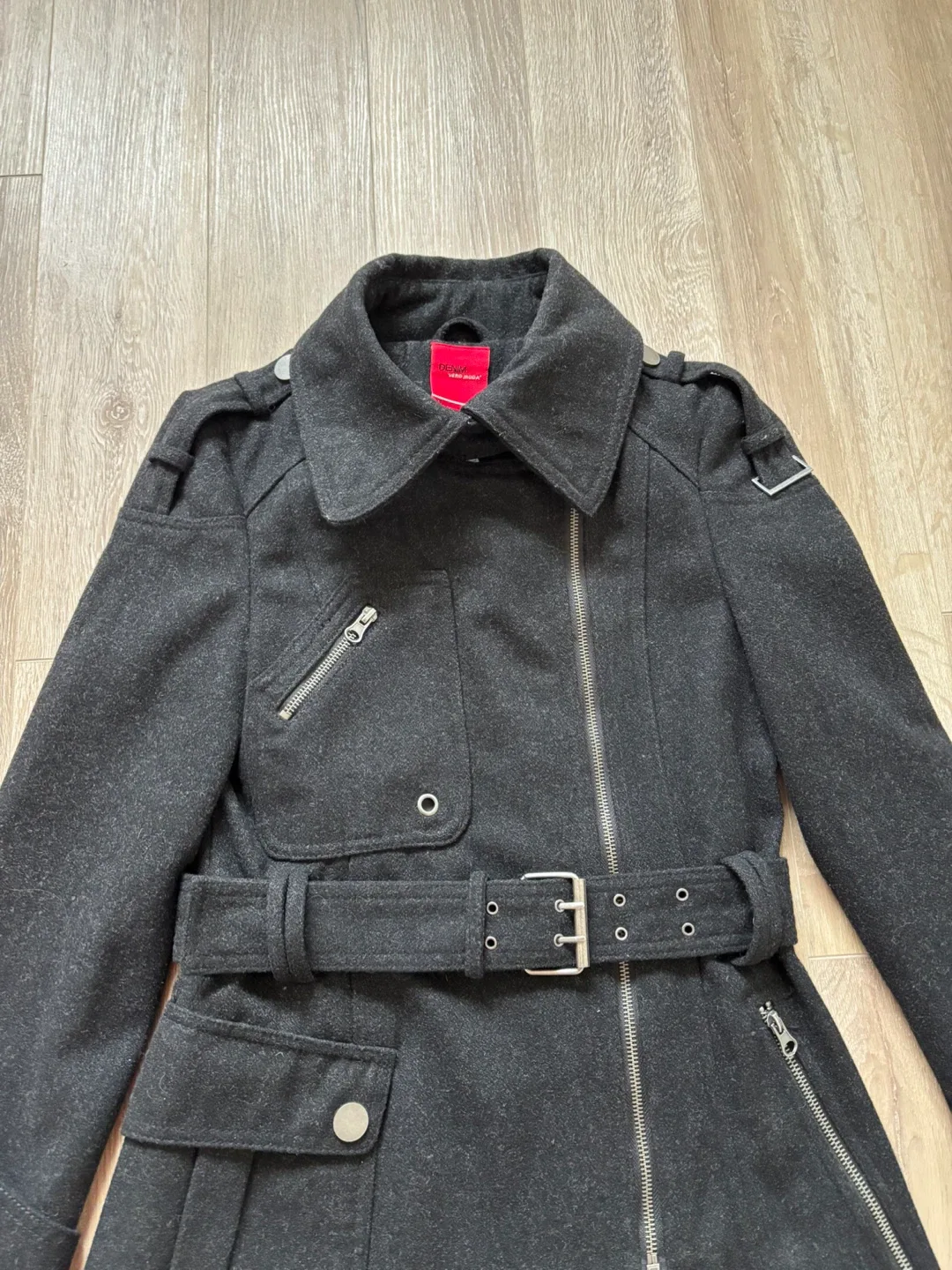 Vero Moda Black Wool Blend Belted Coat/Jacket image indicator(2)