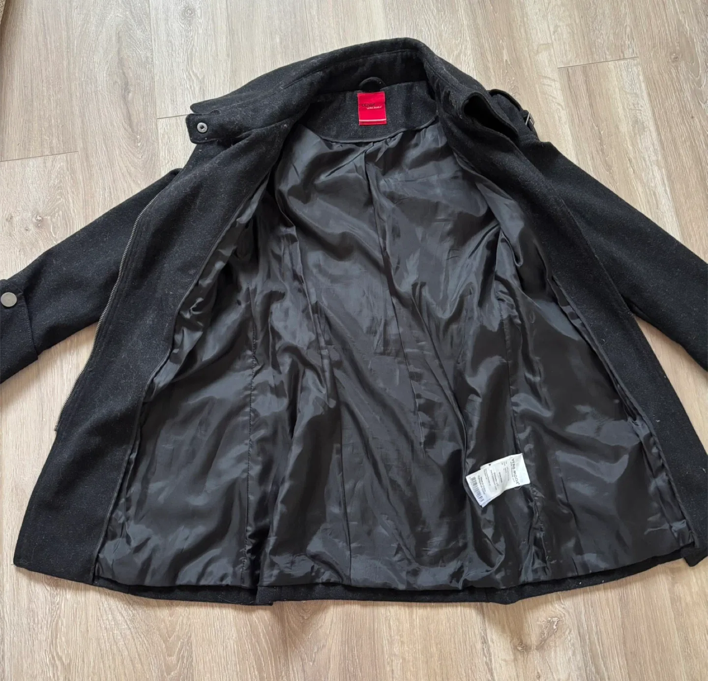 Vero Moda Black Wool Blend Belted Coat/Jacket image indicator(5)