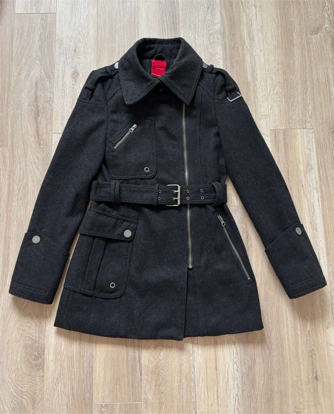 Vero Moda Black Wool Blend Belted Coat/Jacket