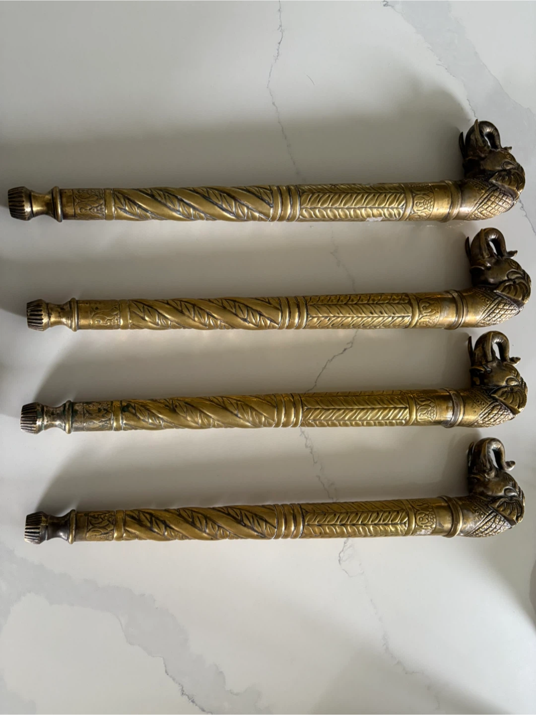 1940s 4 Indian Ceremonial Elephant Head Maces septor - photo 2