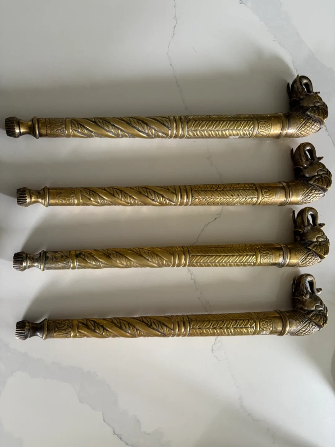 1940s 4 Indian Ceremonial Elephant Head Maces septor image indicator(2)