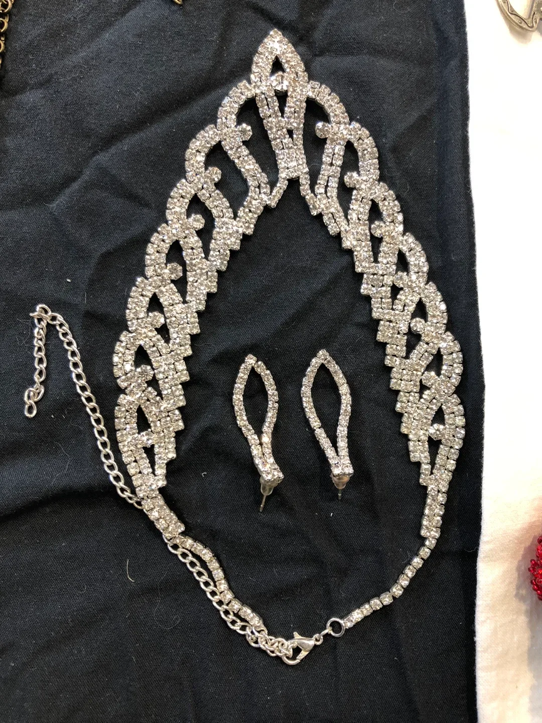 Rhinestone Necklace and Earring Set image indicator(2)