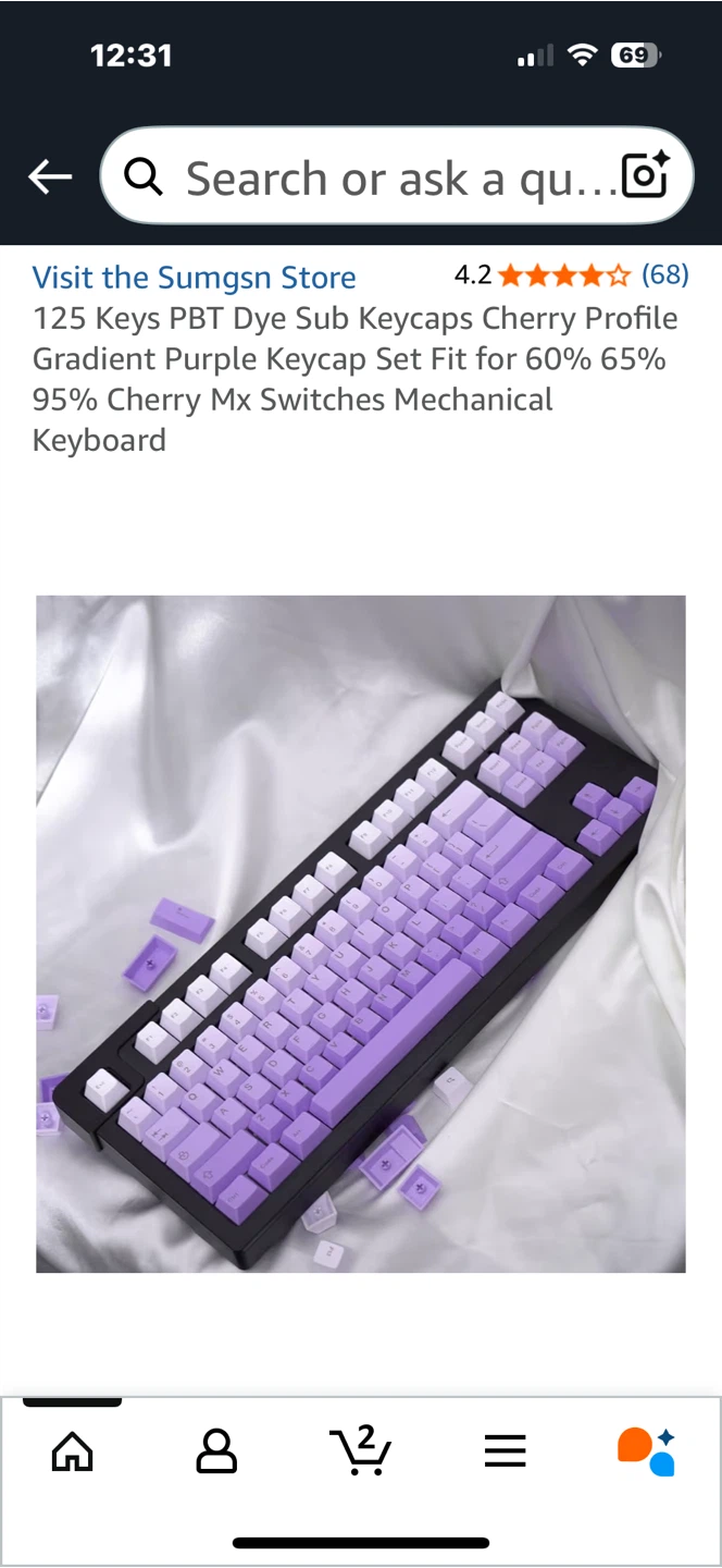 125 Keys PBT Dye Sub Keycaps - Purple Gradient - photo 4