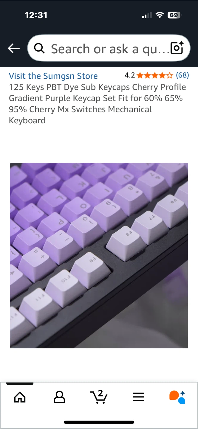 125 Keys PBT Dye Sub Keycaps - Purple Gradient - photo 5