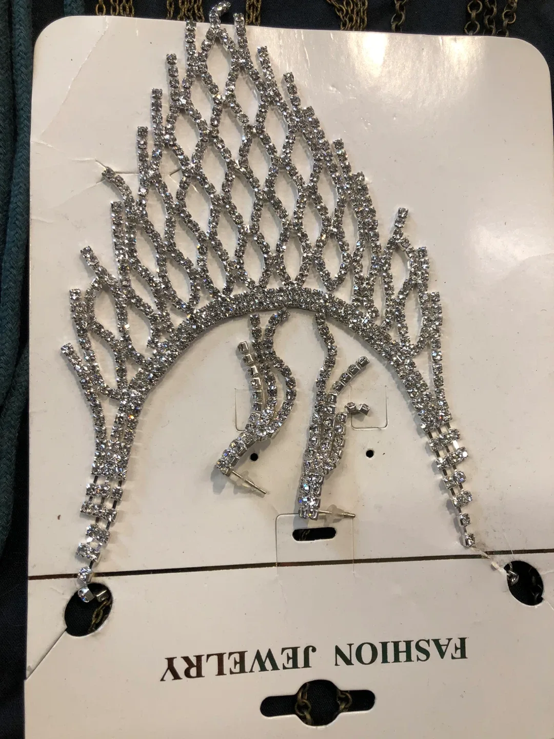 Fashion Jewelry Rhinestone Tiara and Necklace Set image indicator(2)