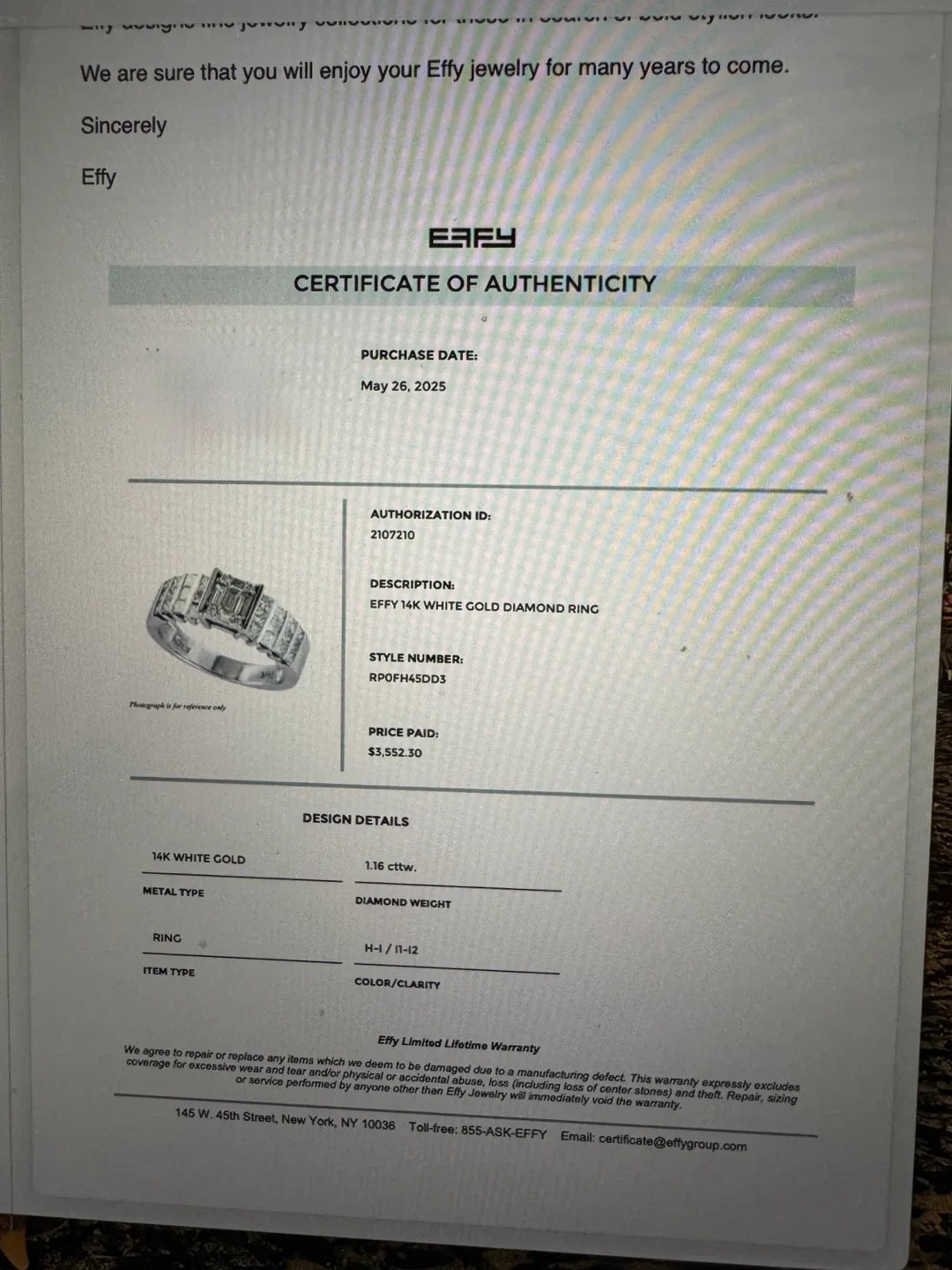 Effy 14K White Gold Diamond Ring image indicator(5)