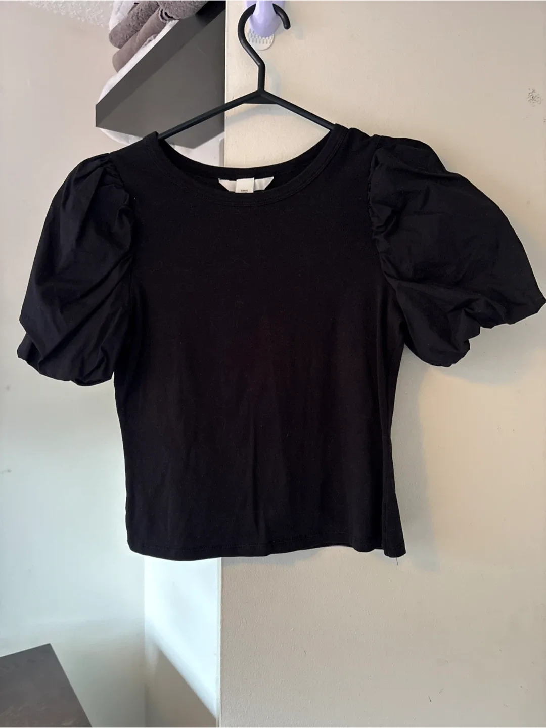 Black Puff Sleeve Top thumbnail