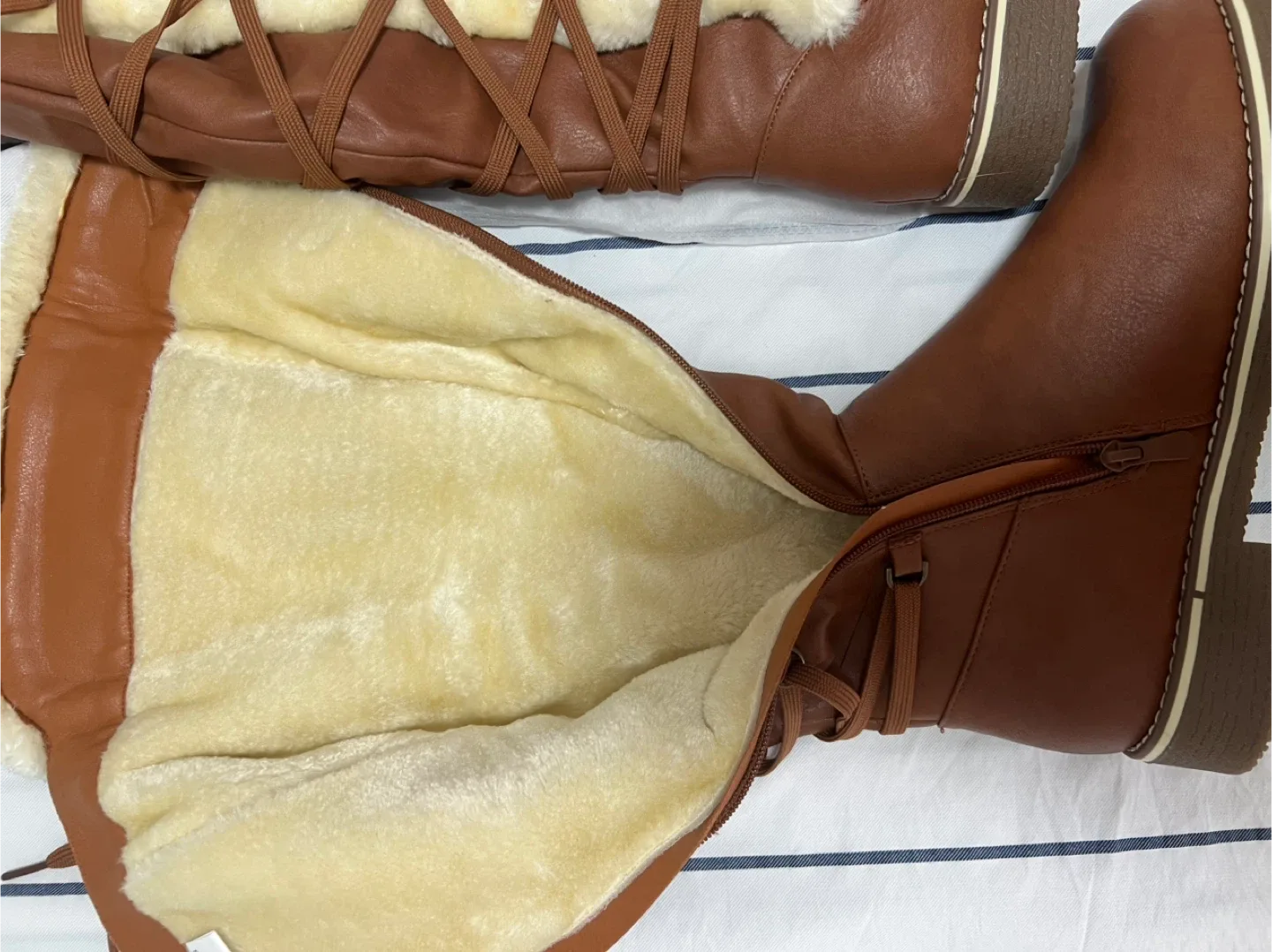 Dream Pairs Brown Faux Leather Boots - Size 10 image indicator(3)