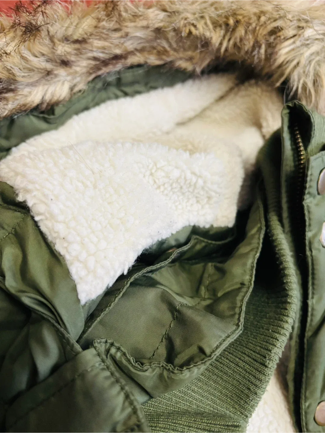 H&M Kids Green Winter Jacket Size 6-7Y image indicator(6)