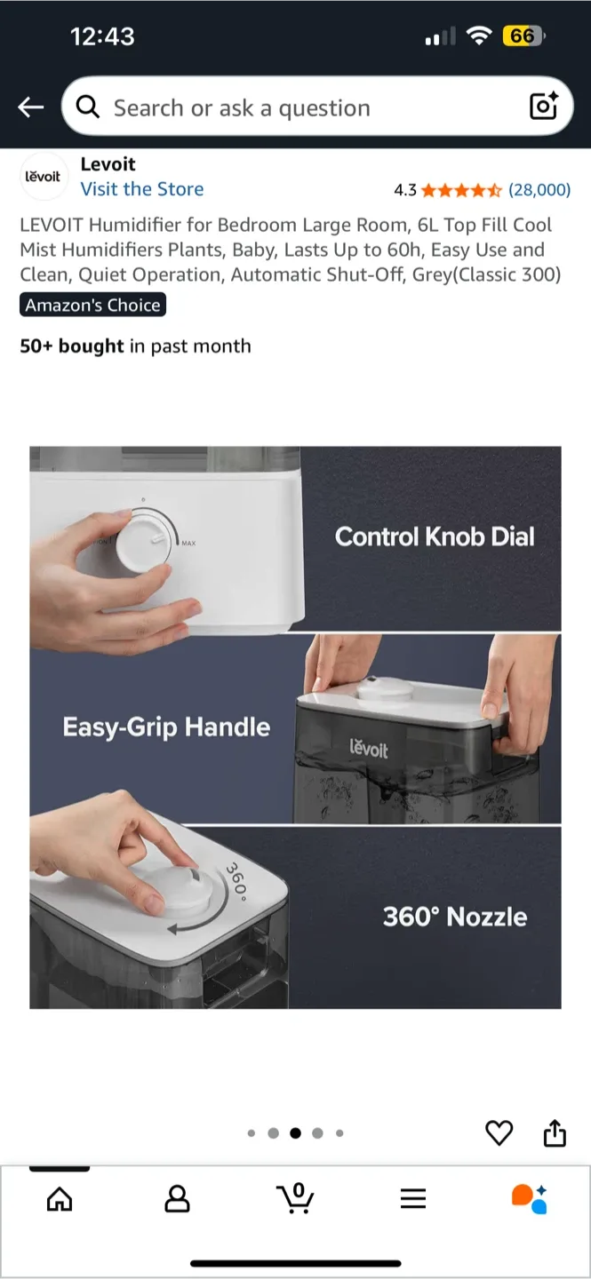 Levoit Classic 300 Lite Ultrasonic Cool Mist Humidifier image indicator(5)