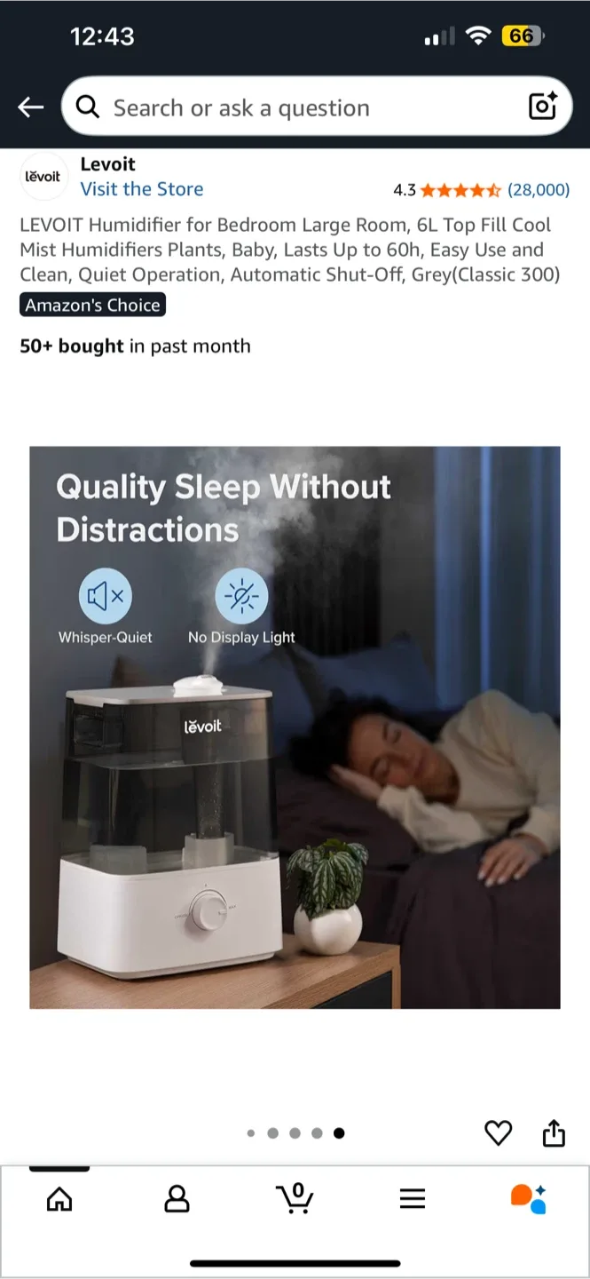 Levoit Classic 300 Lite Ultrasonic Cool Mist Humidifier image indicator(6)