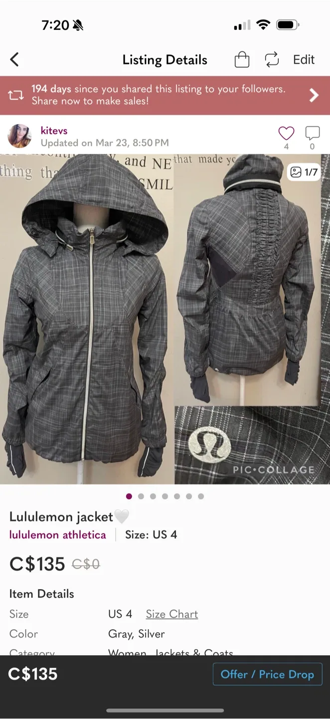 Lululemon Athletica Jacket Size 4 image indicator(2)