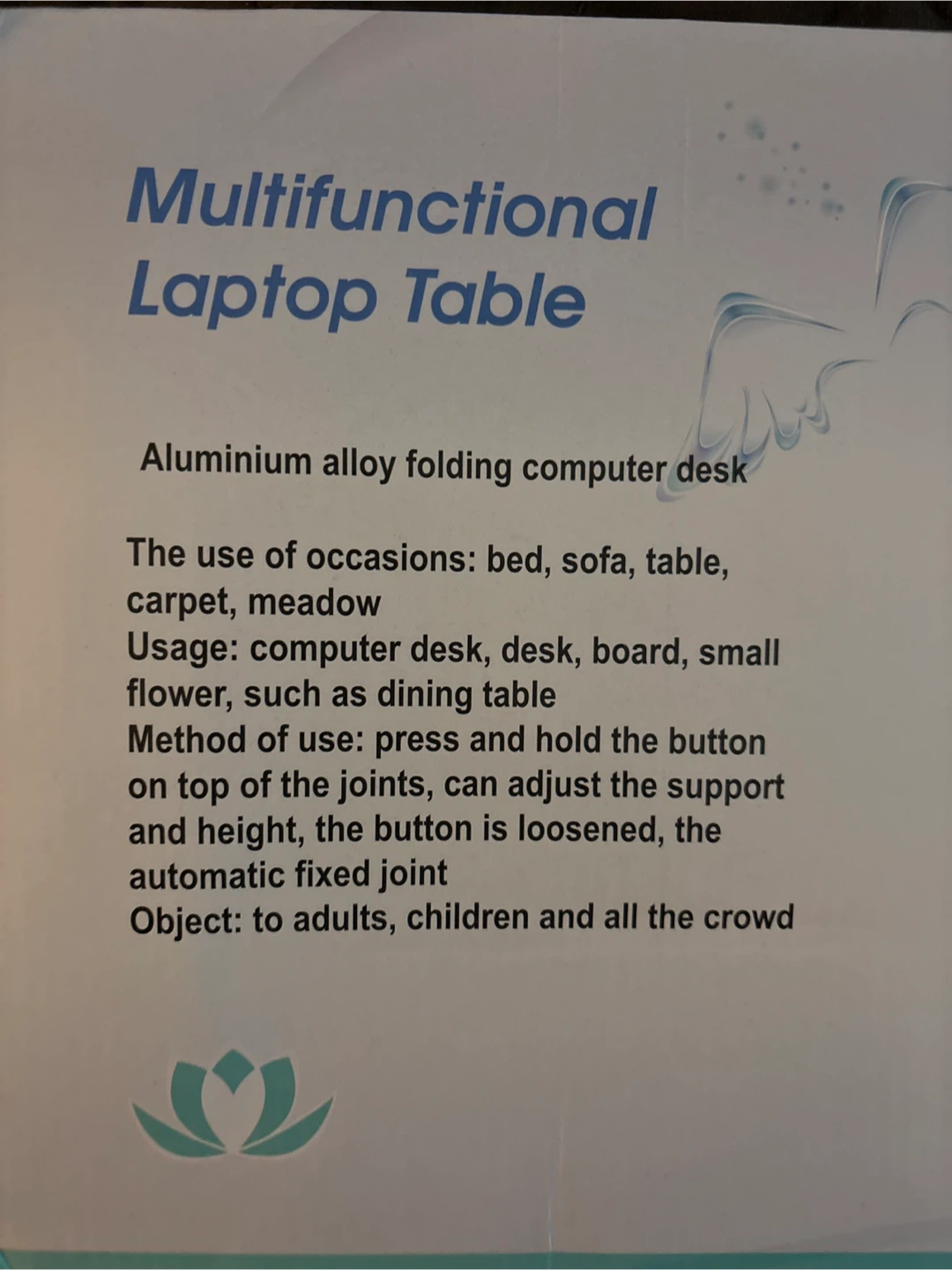 Multifunctional Laptop Table - Folding Computer Desk - photo 3