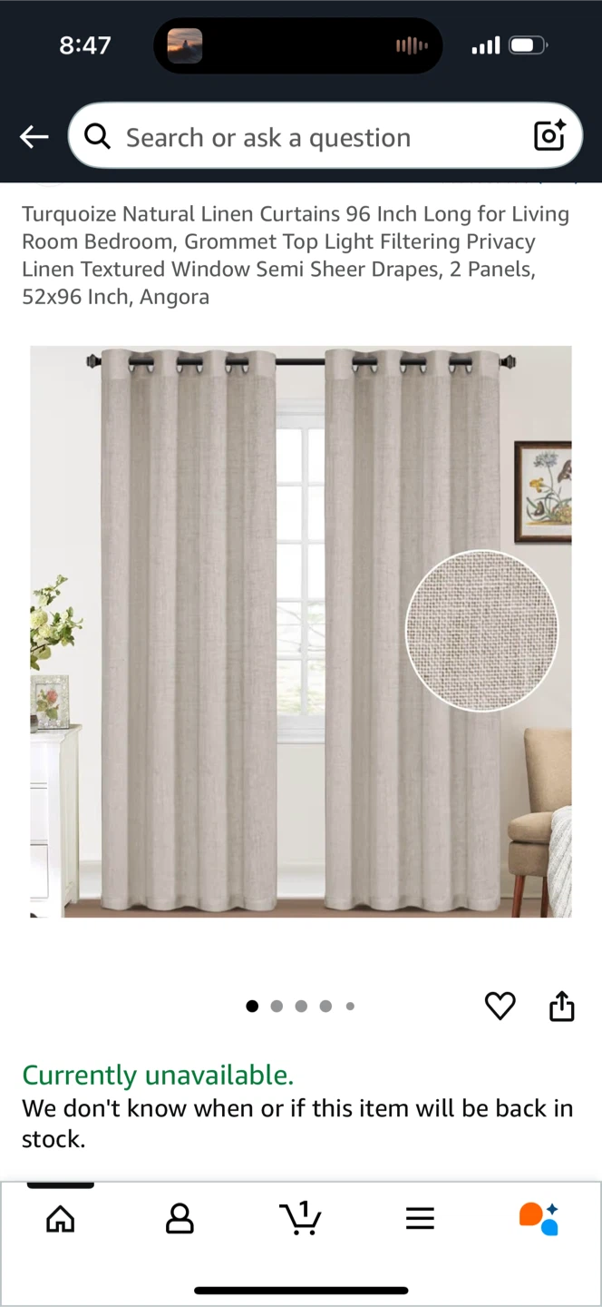 Turquoize Natural Linen Curtains 96 Inch