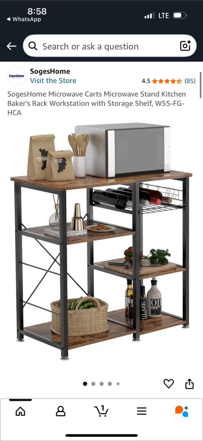 Microwave Cart Kitchen storage unit thumbnail