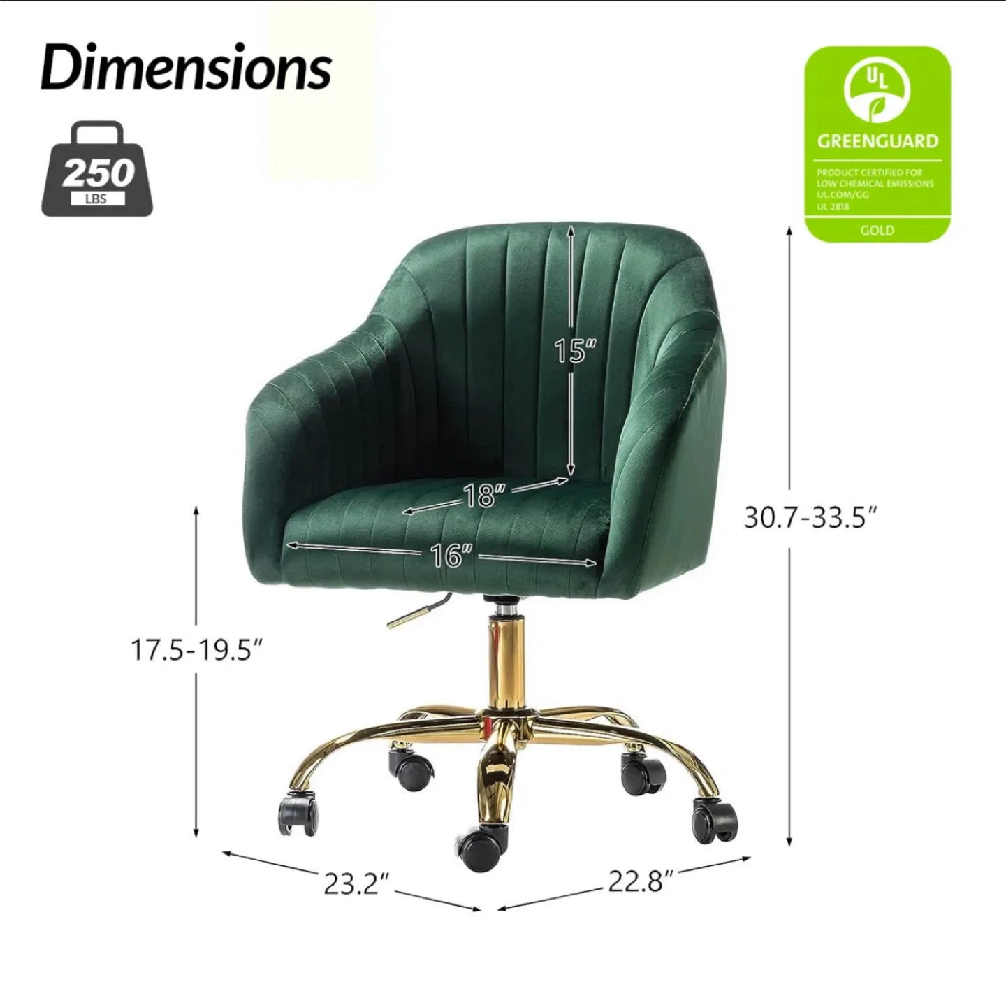 Green Velvet Swivel Office Chair image indicator(3)