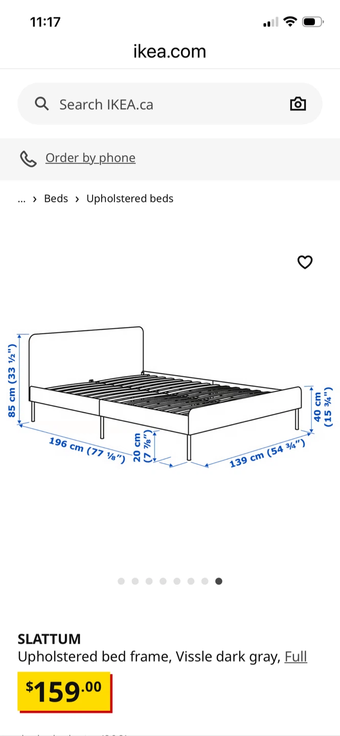 IKEA SLATTUM Full Size Bed Frame - Vissle Dark Gray - photo 3