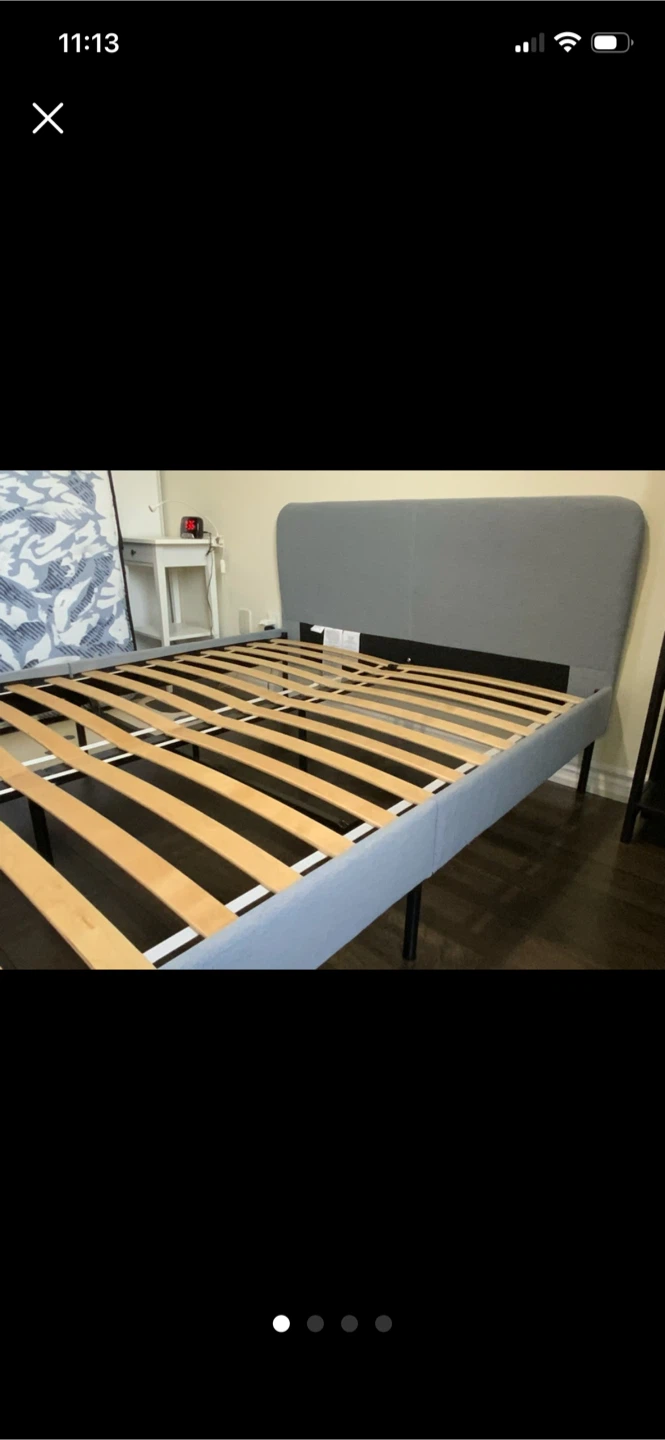 IKEA SLATTUM Full Size Bed Frame - Vissle Dark Gray - photo 2