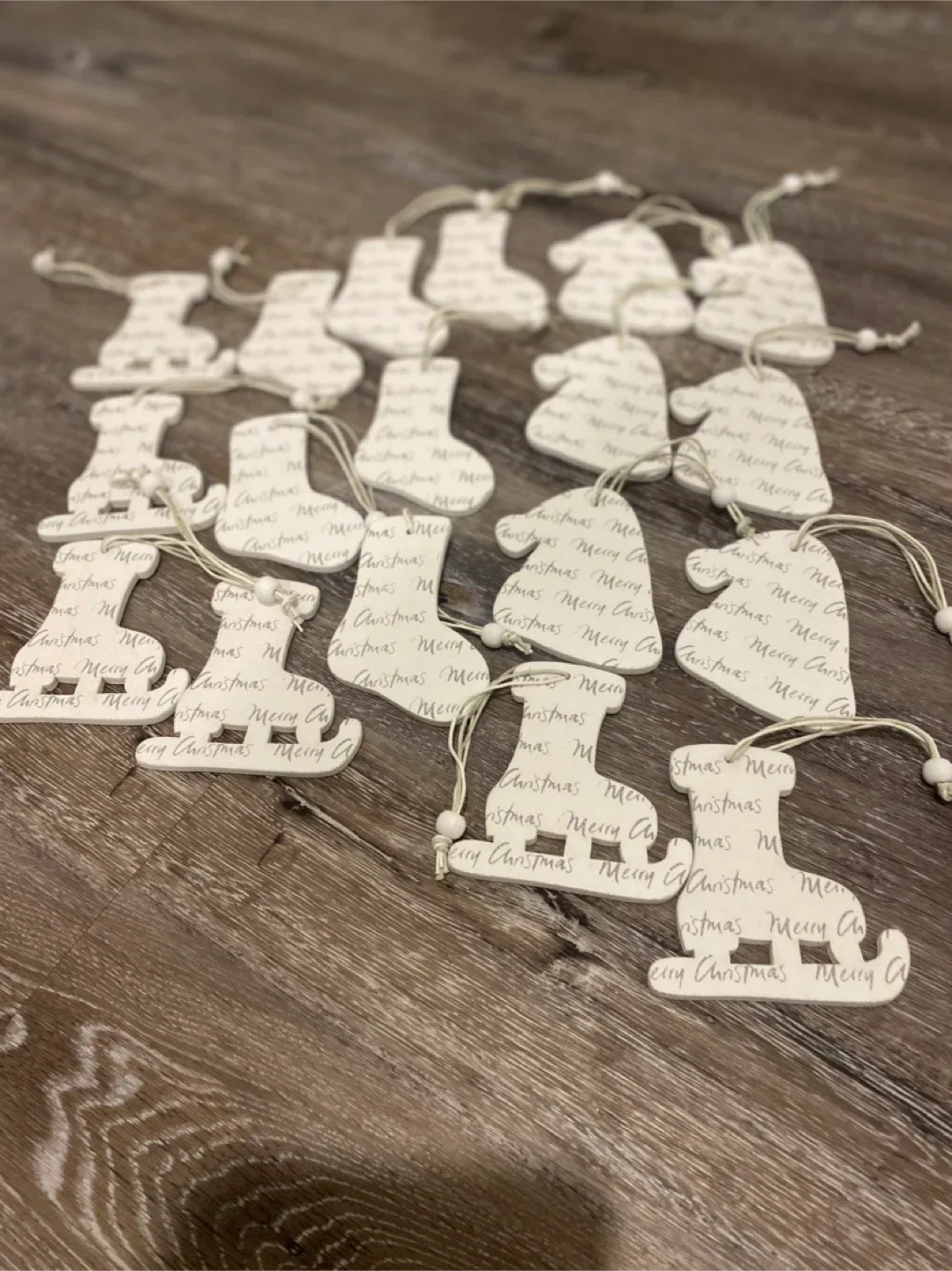 18 Wooden Christmas Ornaments, New thumbnail