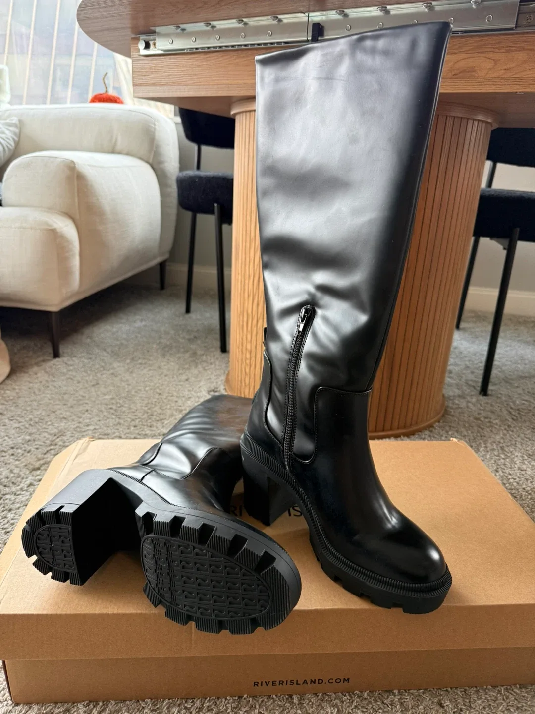 River Island Black Knee High Boots image indicator(2)