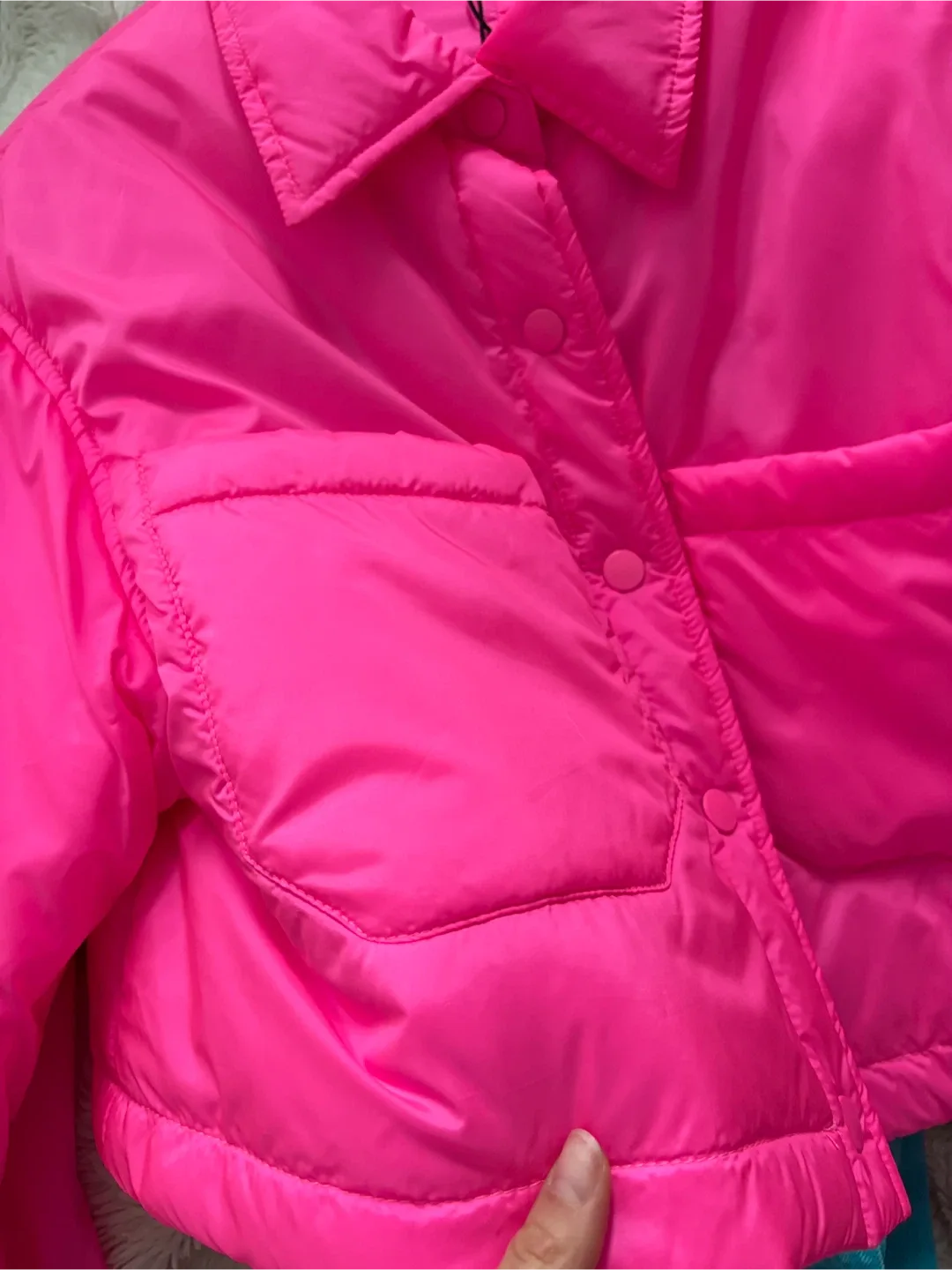Zara Pink Puffer Jacket Size S image indicator(2)