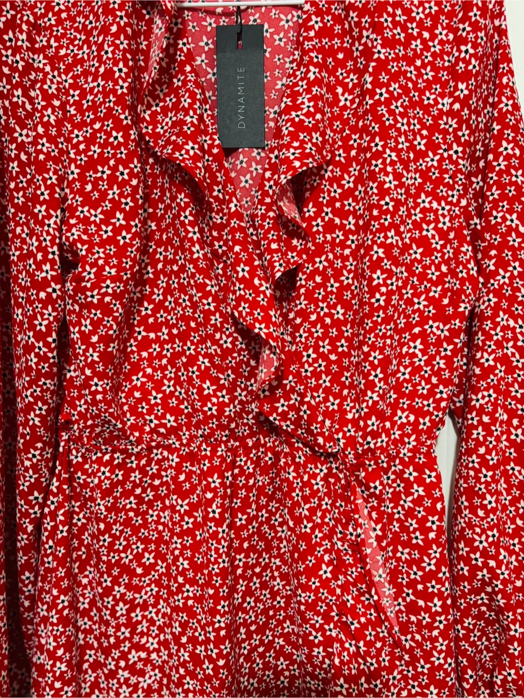 Dynamite Selina Red Floral Dress - Size M image indicator(6)
