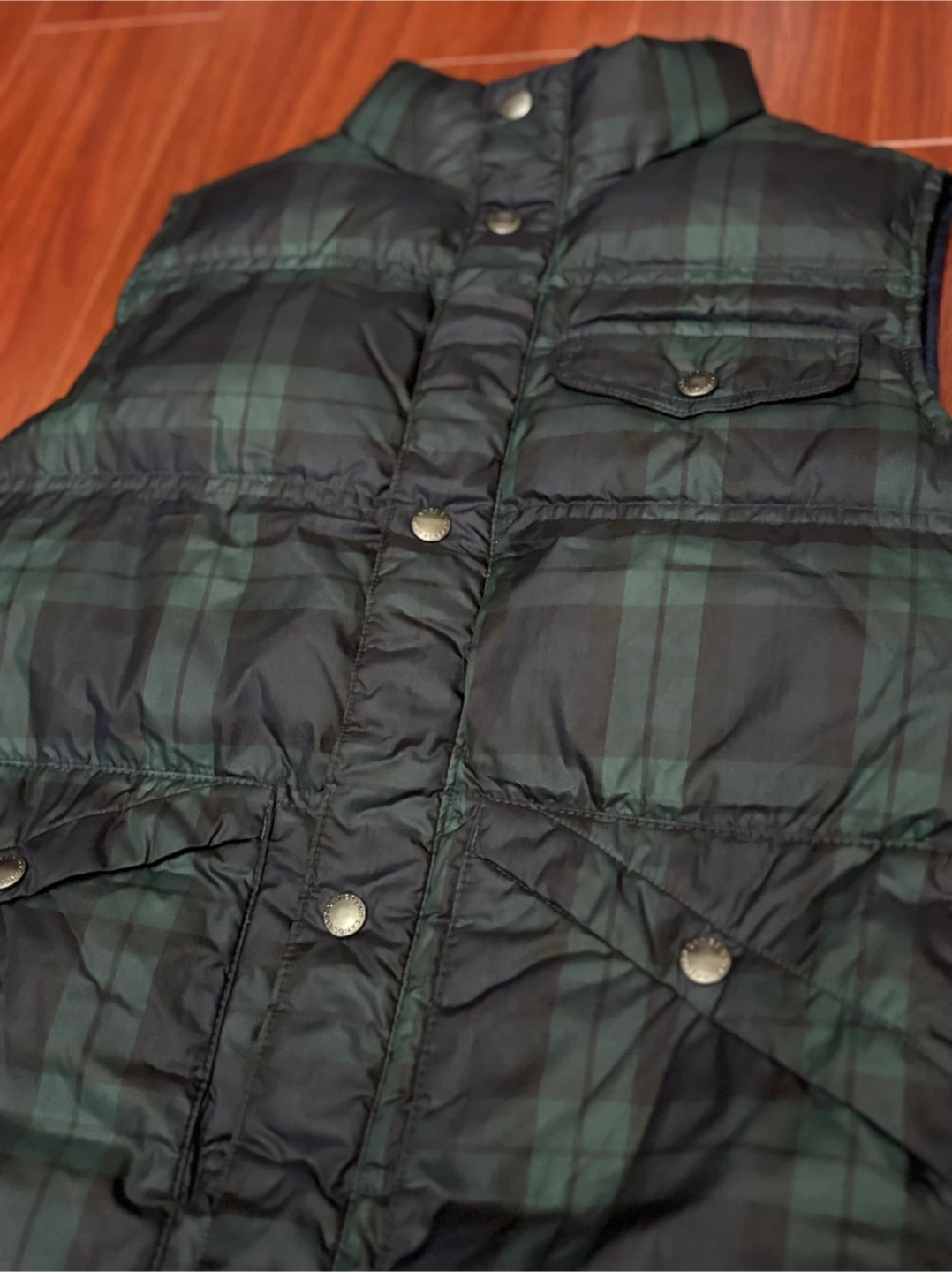 (Kids) Lands' End Plaid Puffer Vest - Size M (10-12) - photo 2
