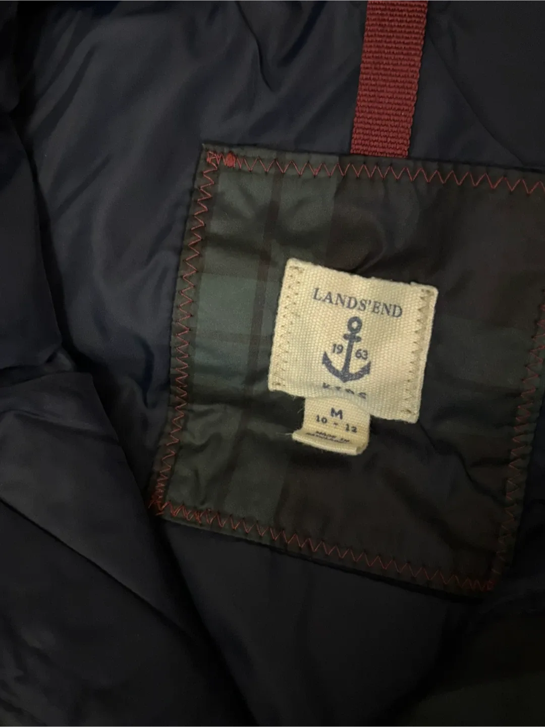 (Kids) Lands' End Plaid Puffer Vest - Size M (10-12) image indicator(3)