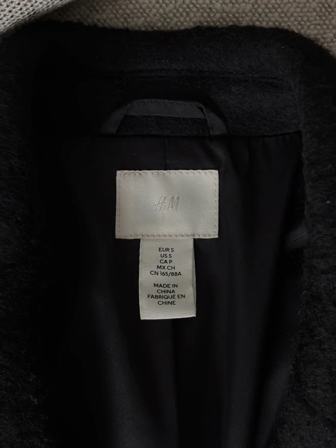 H&M Black Wool Texture Blazer - Size S image indicator(2)