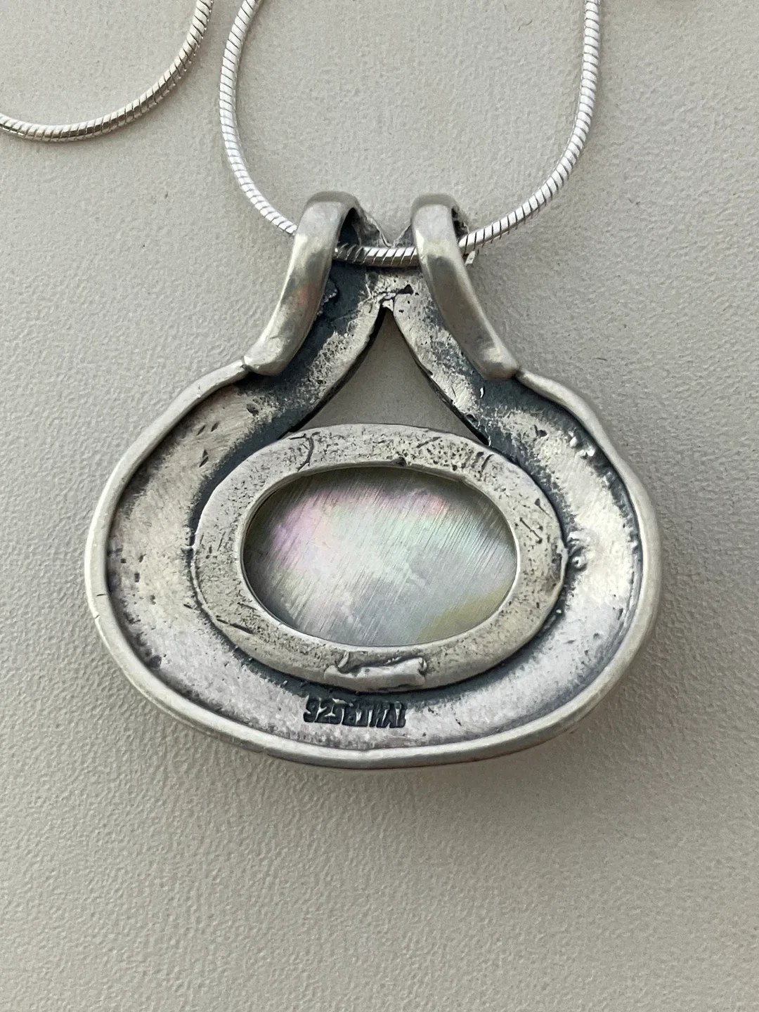 Sterling Silver Necklace with Mother of Pearl Pendant image indicator(2)