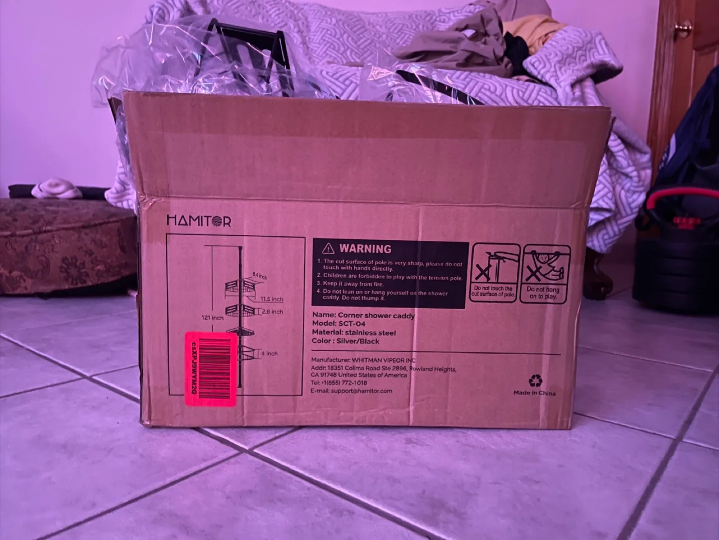 HAMITOR Corner Shower Caddy - Black 🥕 image indicator(2)