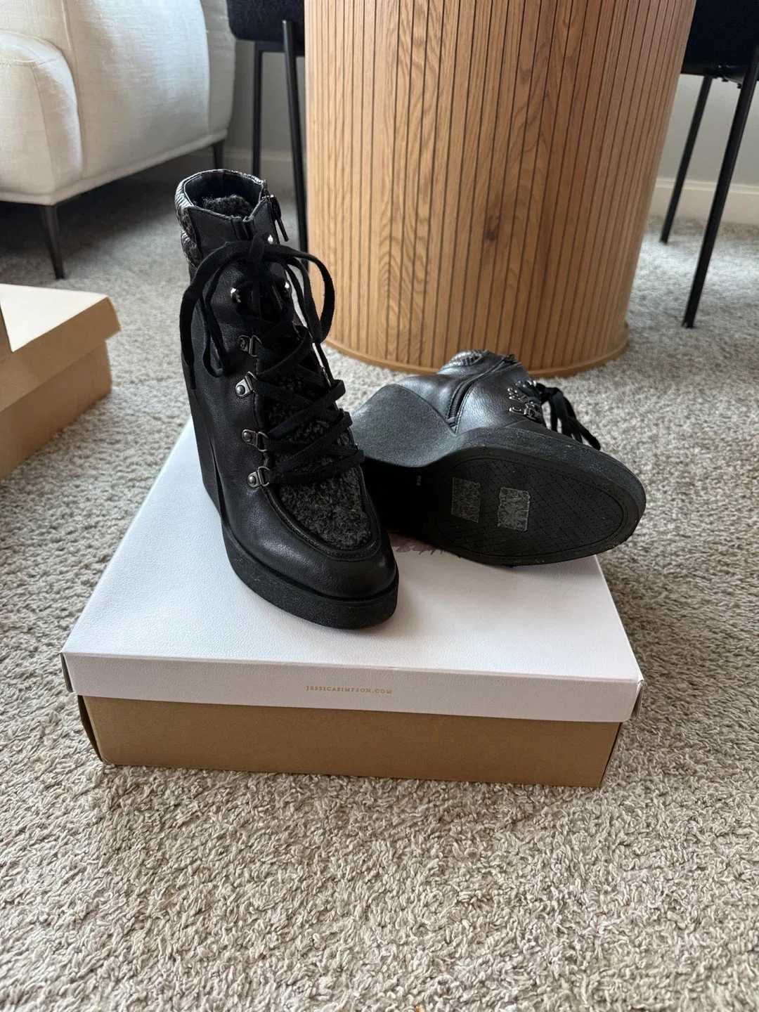 Jessica Simpson Black Wedge Booties image indicator(2)