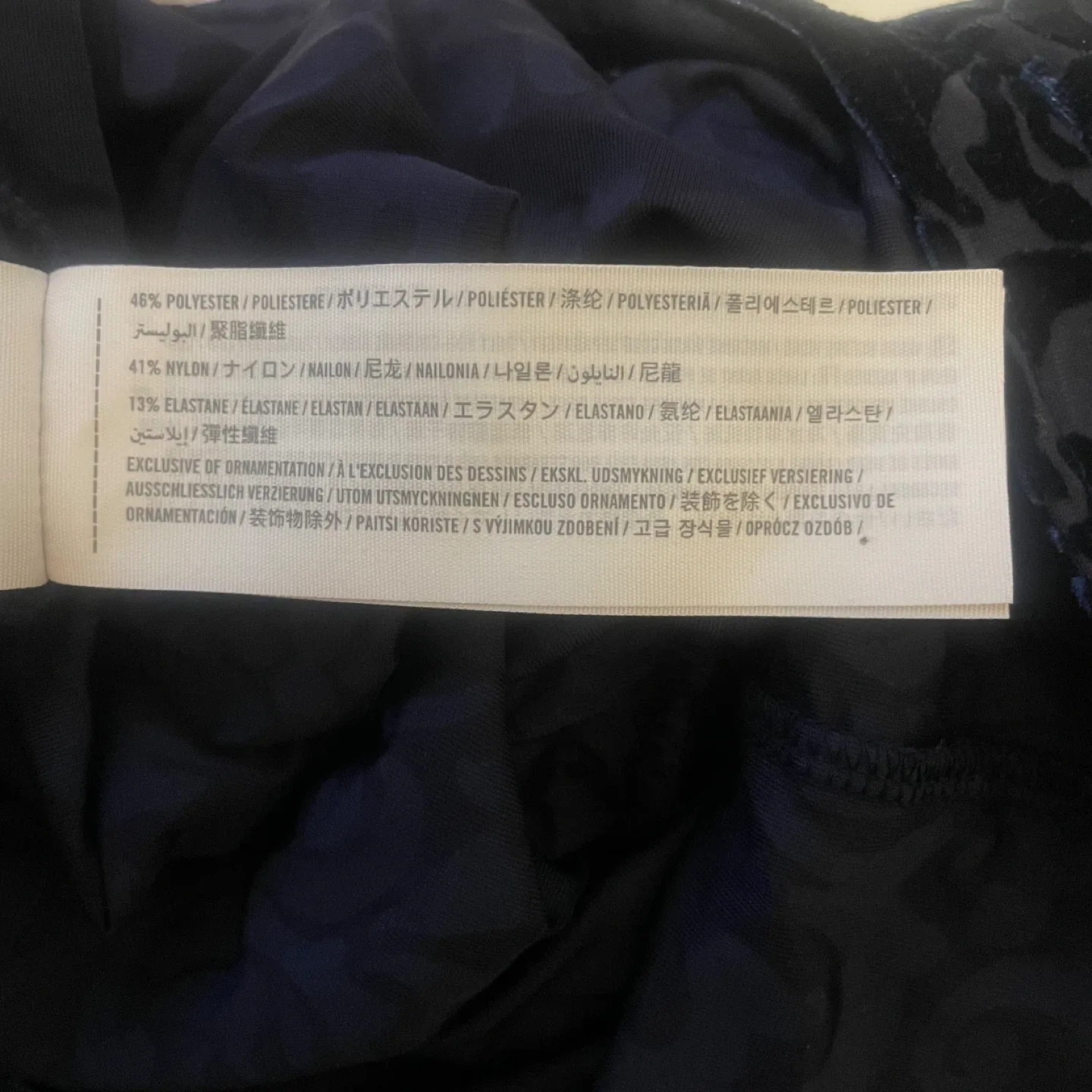 Hollister Navy Velvet Off-the-Shoulder Top Blouse Size Small image indicator(6)