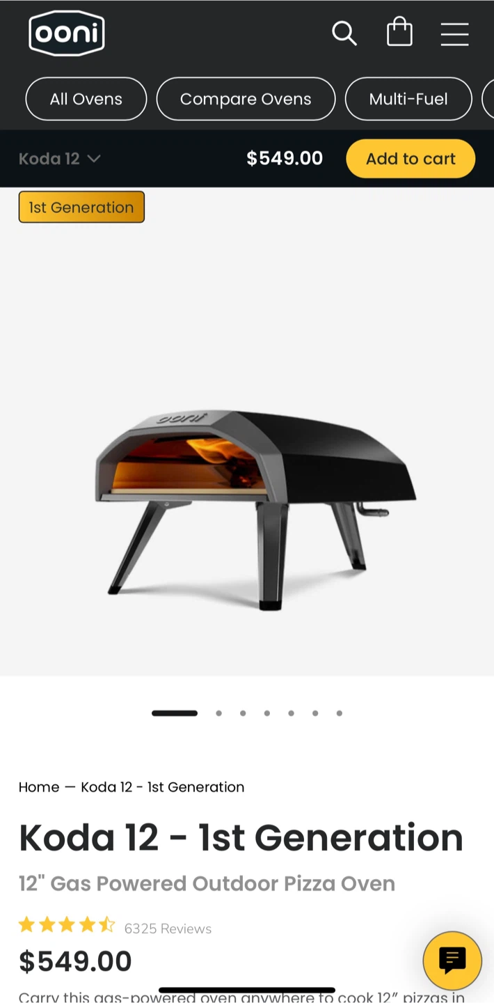 Ooni Koda 12 Pizza Oven & Peel