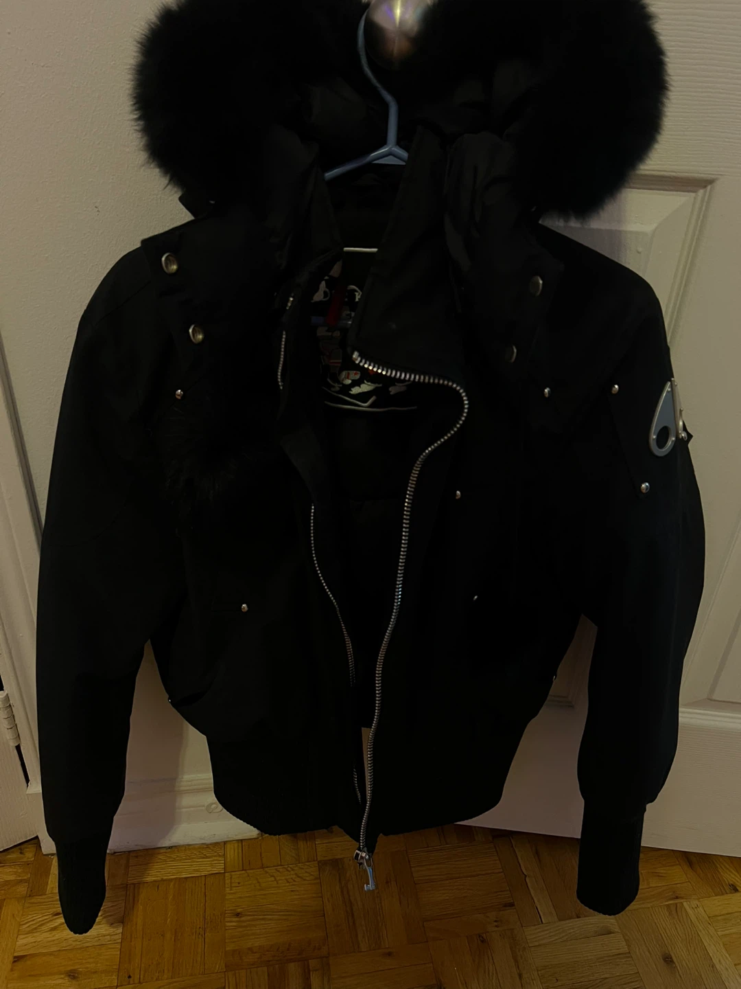 Moose Knuckles Down Filled Black Bomber Jacket - photo 2