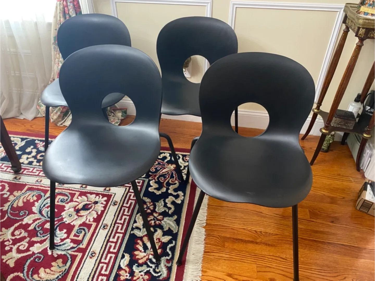 Black Hole Back Dining Chairs - Set of 4 image indicator(4)